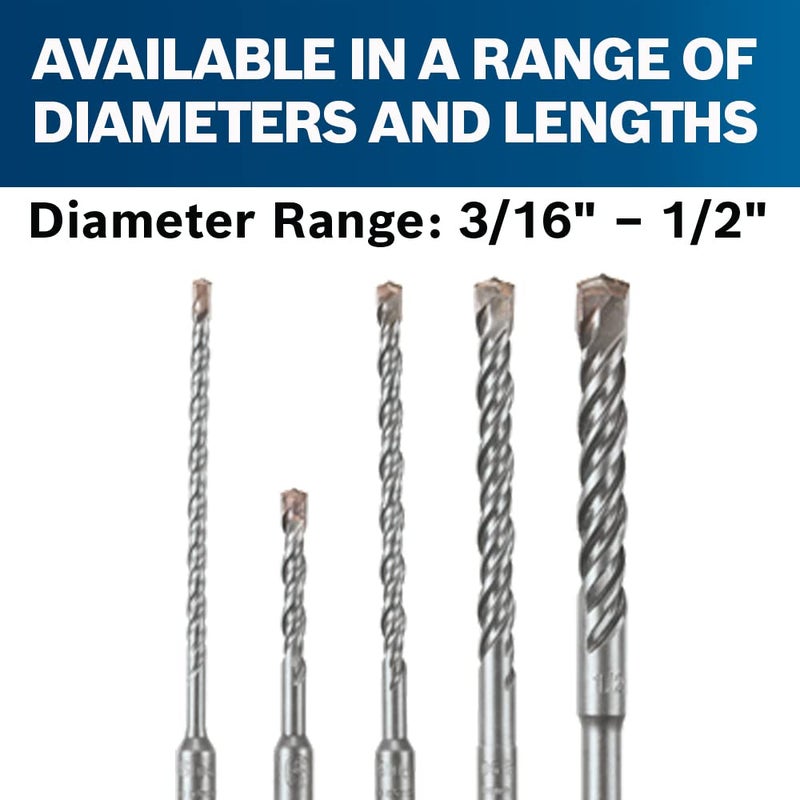 BOSCH HCK005 5-Piece Assorted Set SDS-Plus Bulldog Rotary Hammer Bits Ideal for Applications in Masonry, Brick, Block, Concrete - Image 4